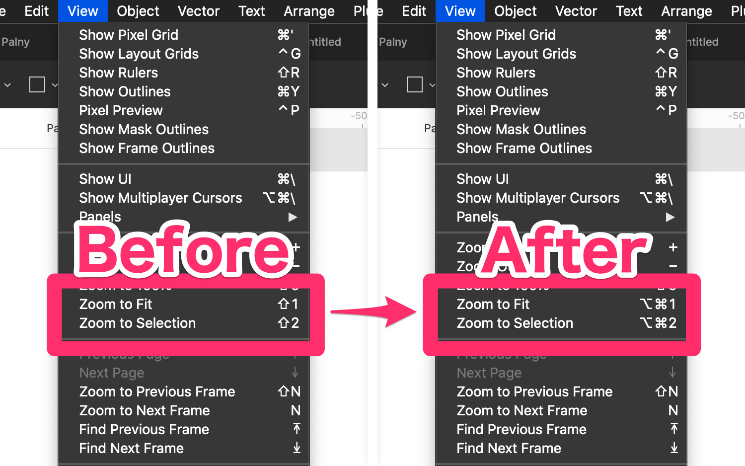 figma shortcut Before&After