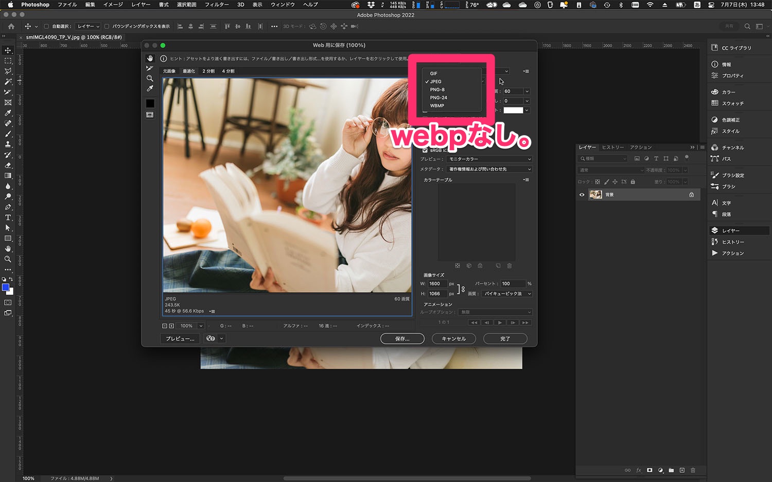 Photoshopでのwebp画像書き出しは 別名で保存 でできる 会社辞めブログ